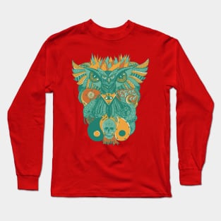 Mountain Green Owl And Ageless Skull Long Sleeve T-Shirt